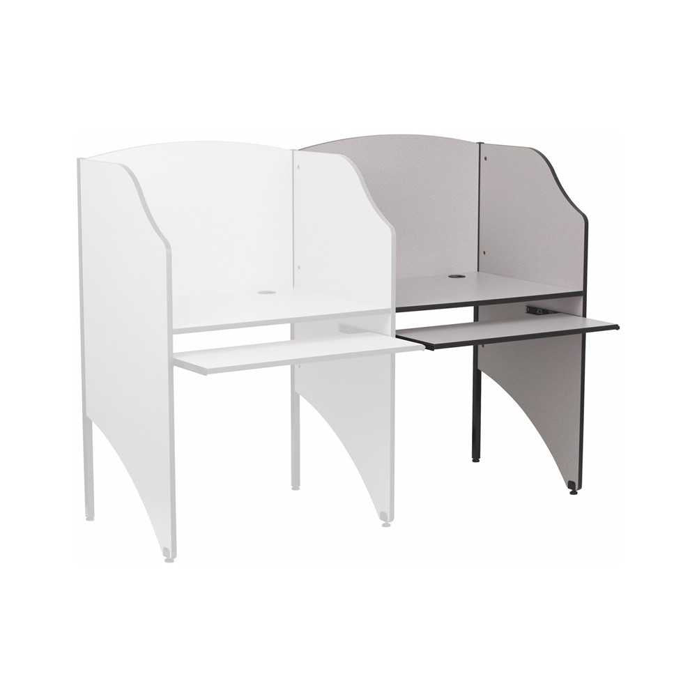 Add-On Study Carrel in Nebula Gray Finish