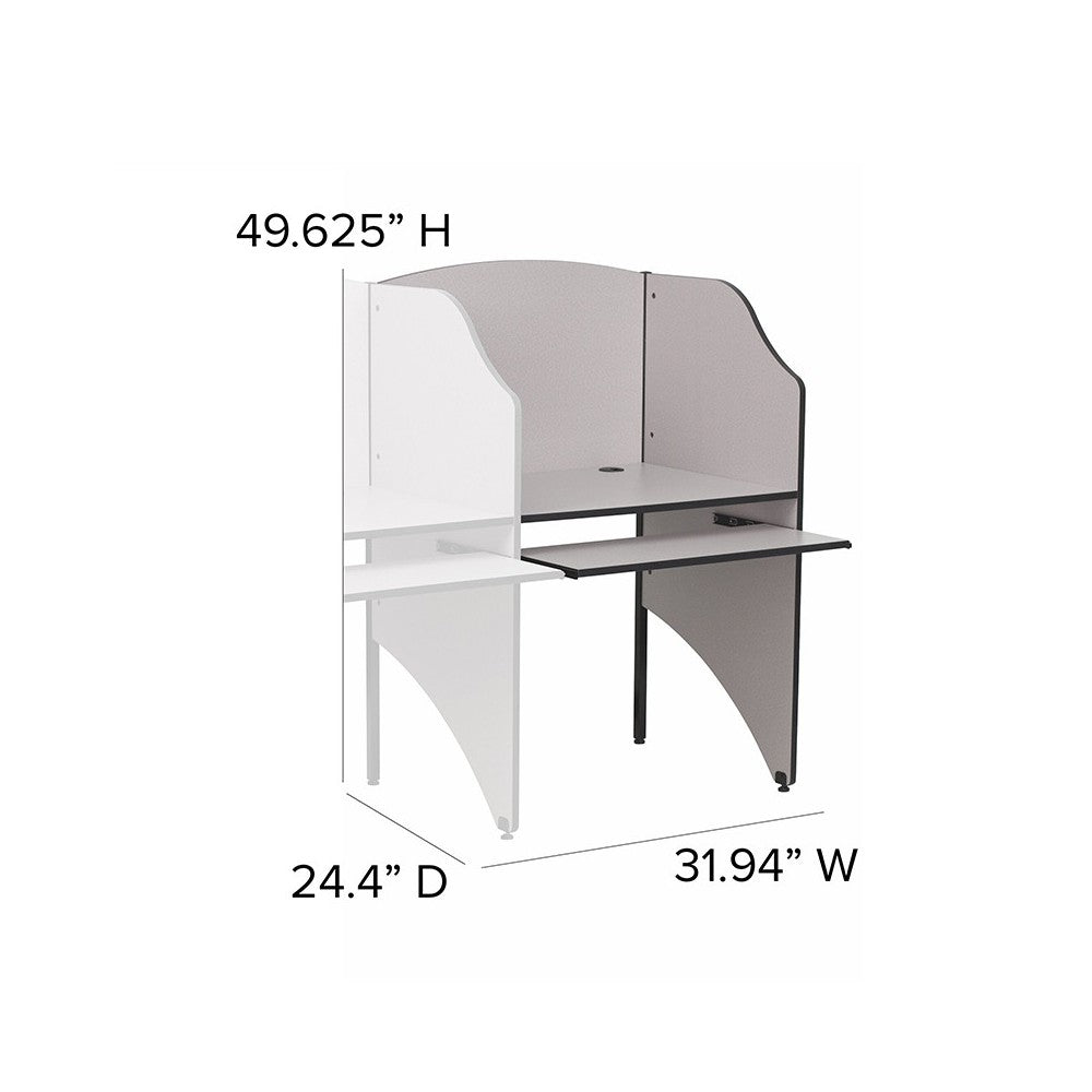 Add-On Study Carrel in Nebula Gray Finish