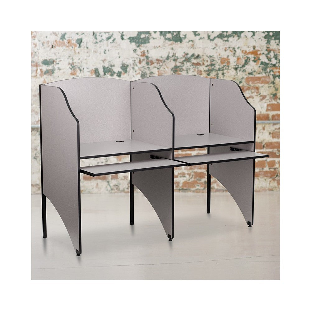 Add-On Study Carrel in Nebula Gray Finish