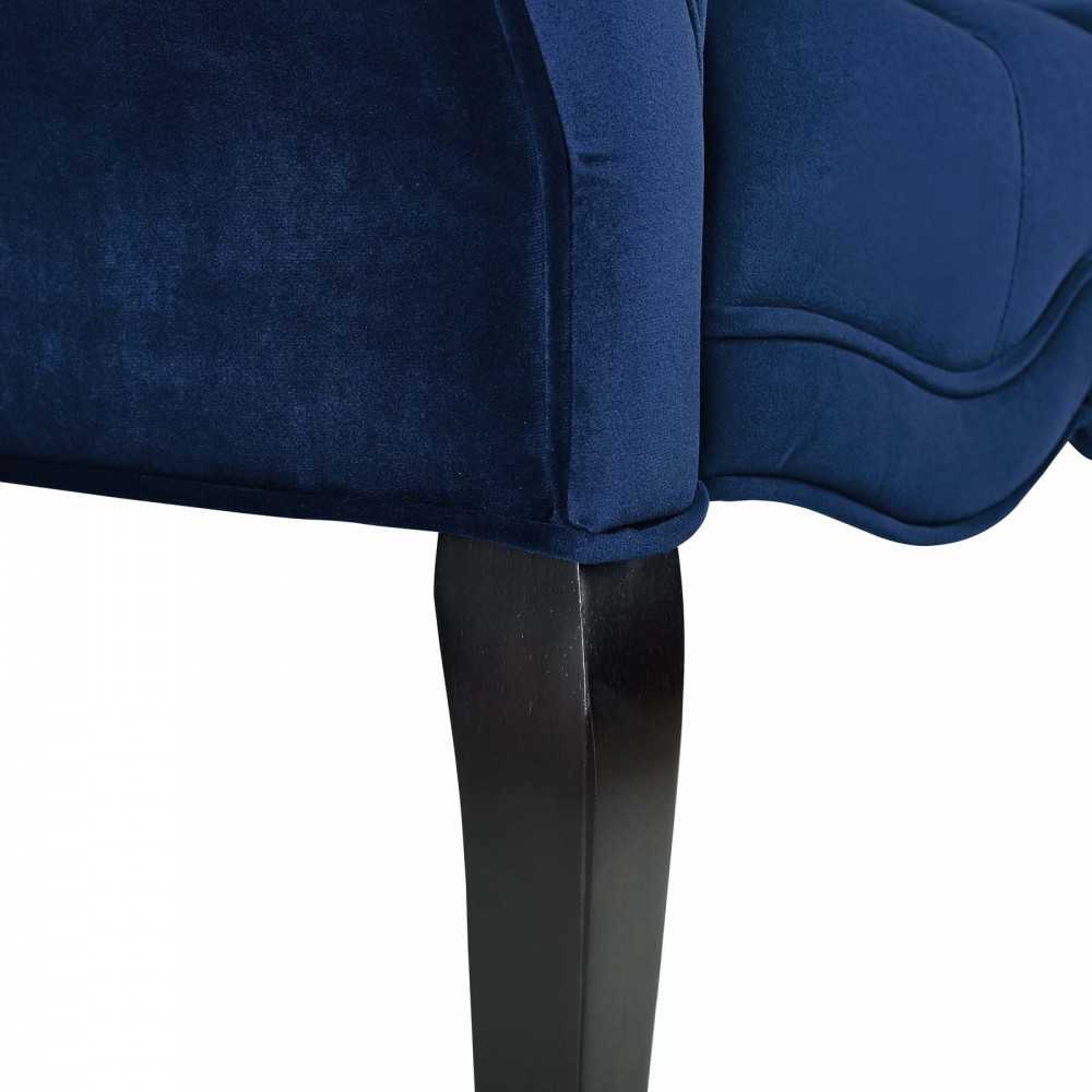 Adelia Chesterfield Style Button Tufted Performance Velvet Bench, Navy