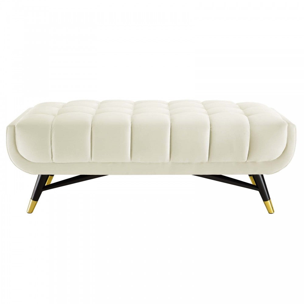 Adept 47.5" Performance Velvet Bench, Ivory