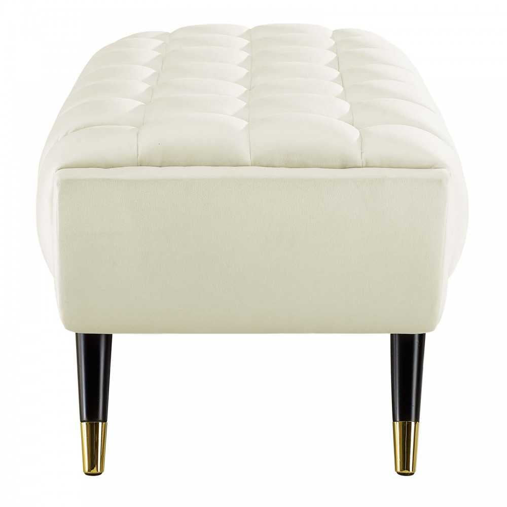 Adept 47.5" Performance Velvet Bench, Ivory