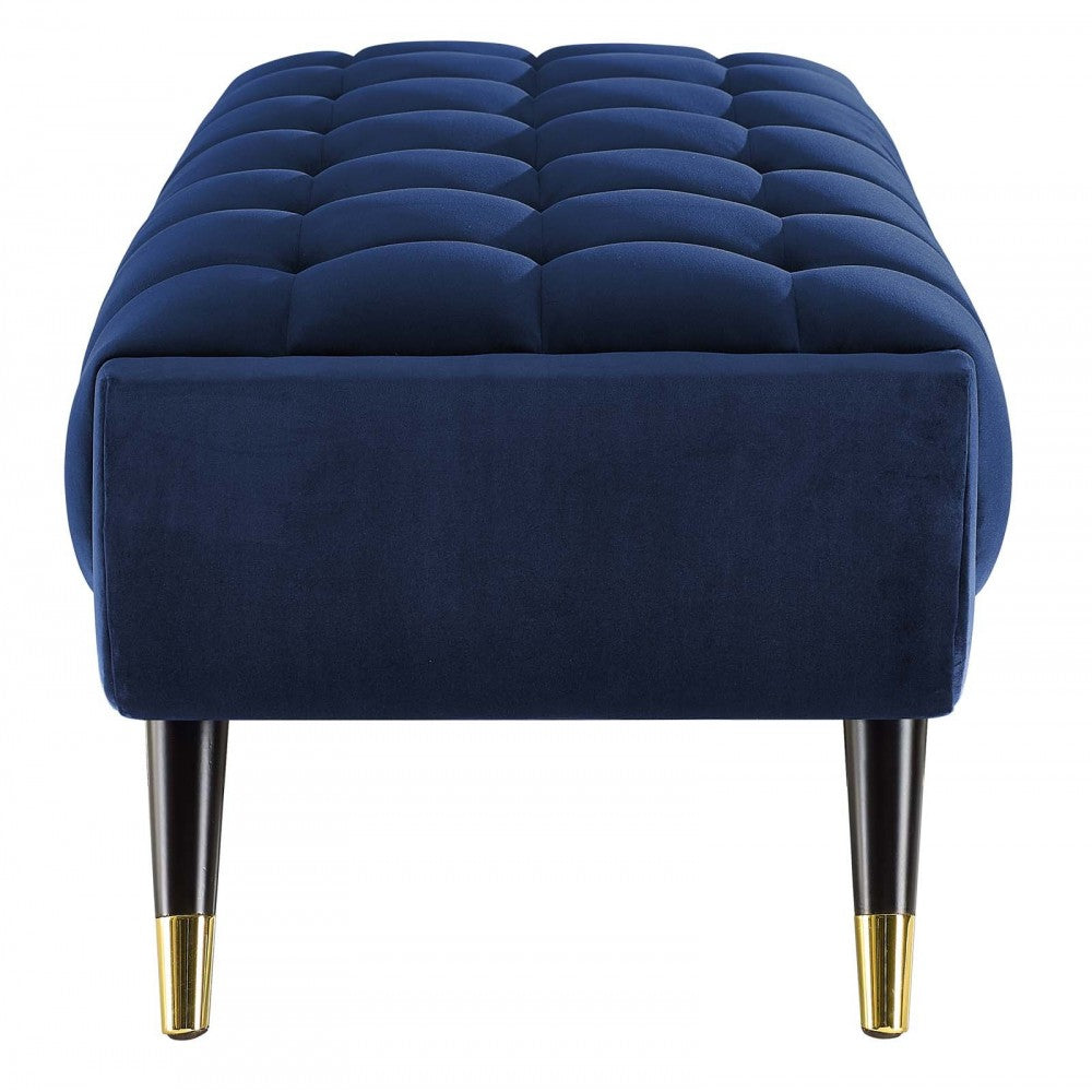 Adept 47.5" Performance Velvet Bench, Midnight Blue