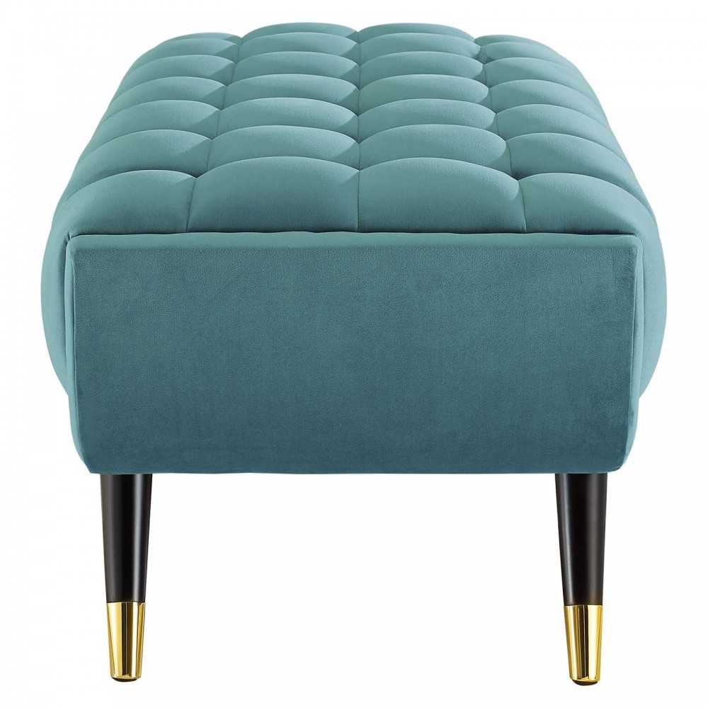 Adept 47.5" Performance Velvet Bench, Sea Blue