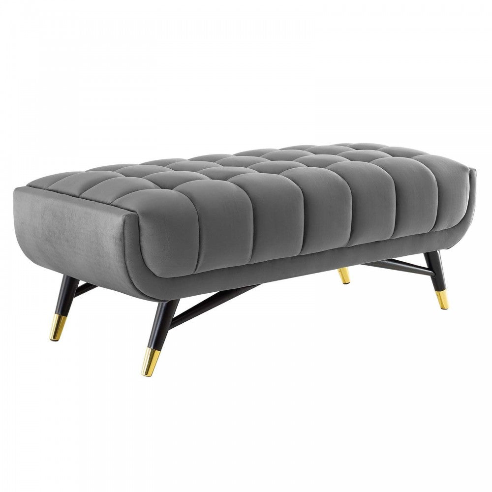 Adept 47.5" Performance Velvet Bench, Gray