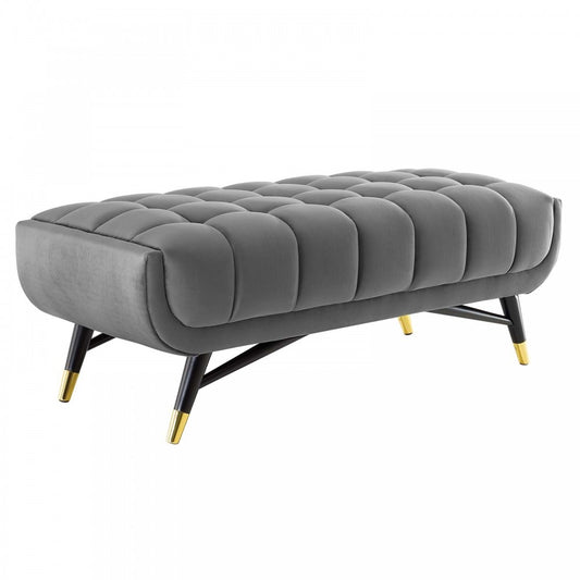 Adept 47.5" Performance Velvet Bench, Gray
