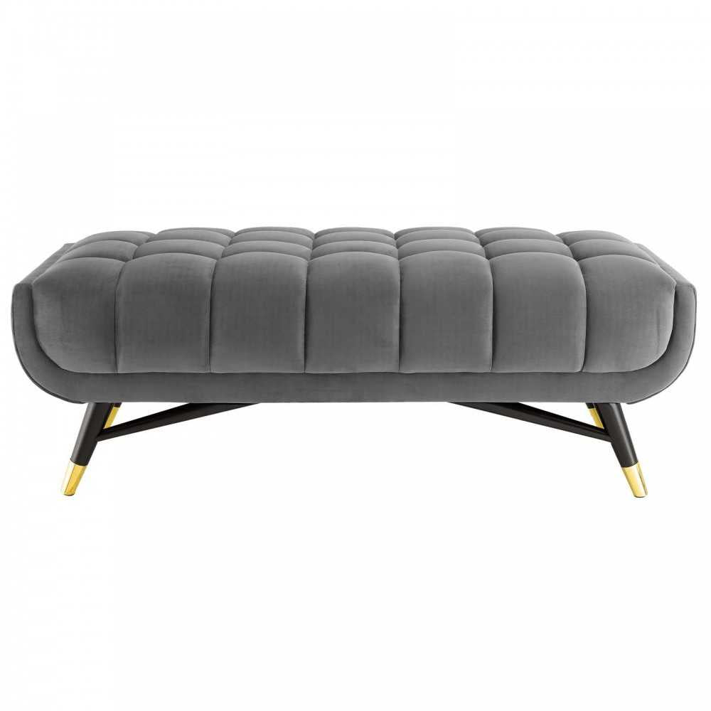 Adept 47.5" Performance Velvet Bench, Gray