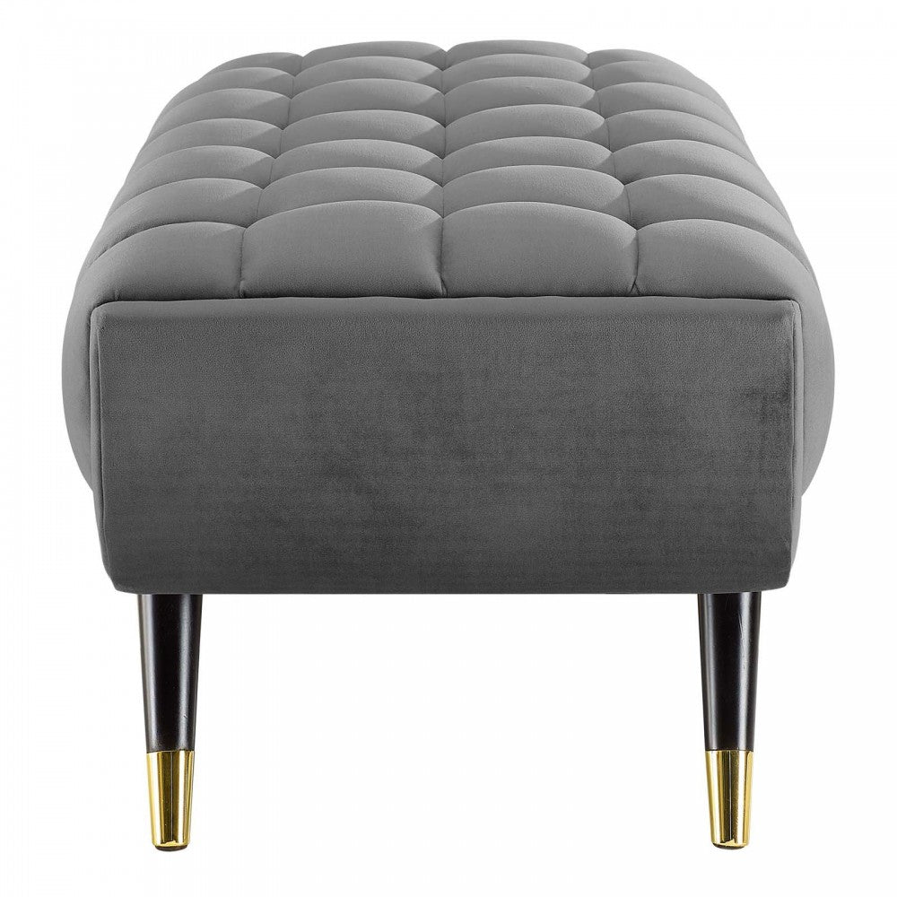 Adept 47.5" Performance Velvet Bench, Gray