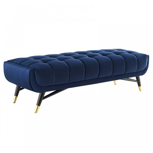 Adept 60" Performance Velvet Bench, Midnight Blue