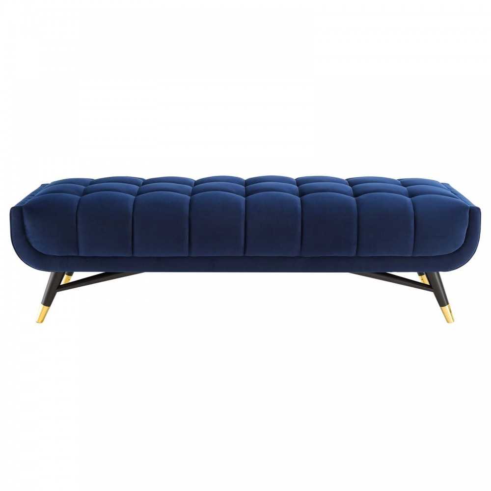 Adept 60" Performance Velvet Bench, Midnight Blue