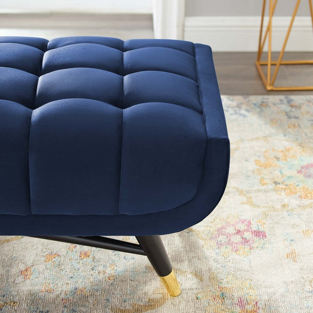 Adept 60" Performance Velvet Bench, Midnight Blue