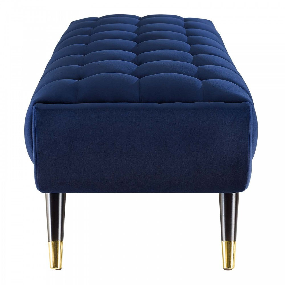 Adept 60" Performance Velvet Bench, Midnight Blue