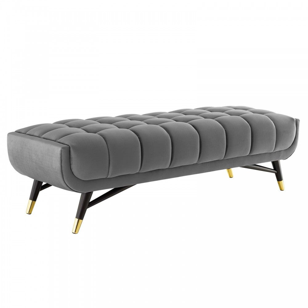 Adept 60" Performance Velvet Bench, Gray