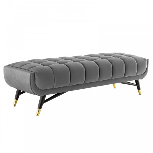 Adept 60" Performance Velvet Bench, Gray