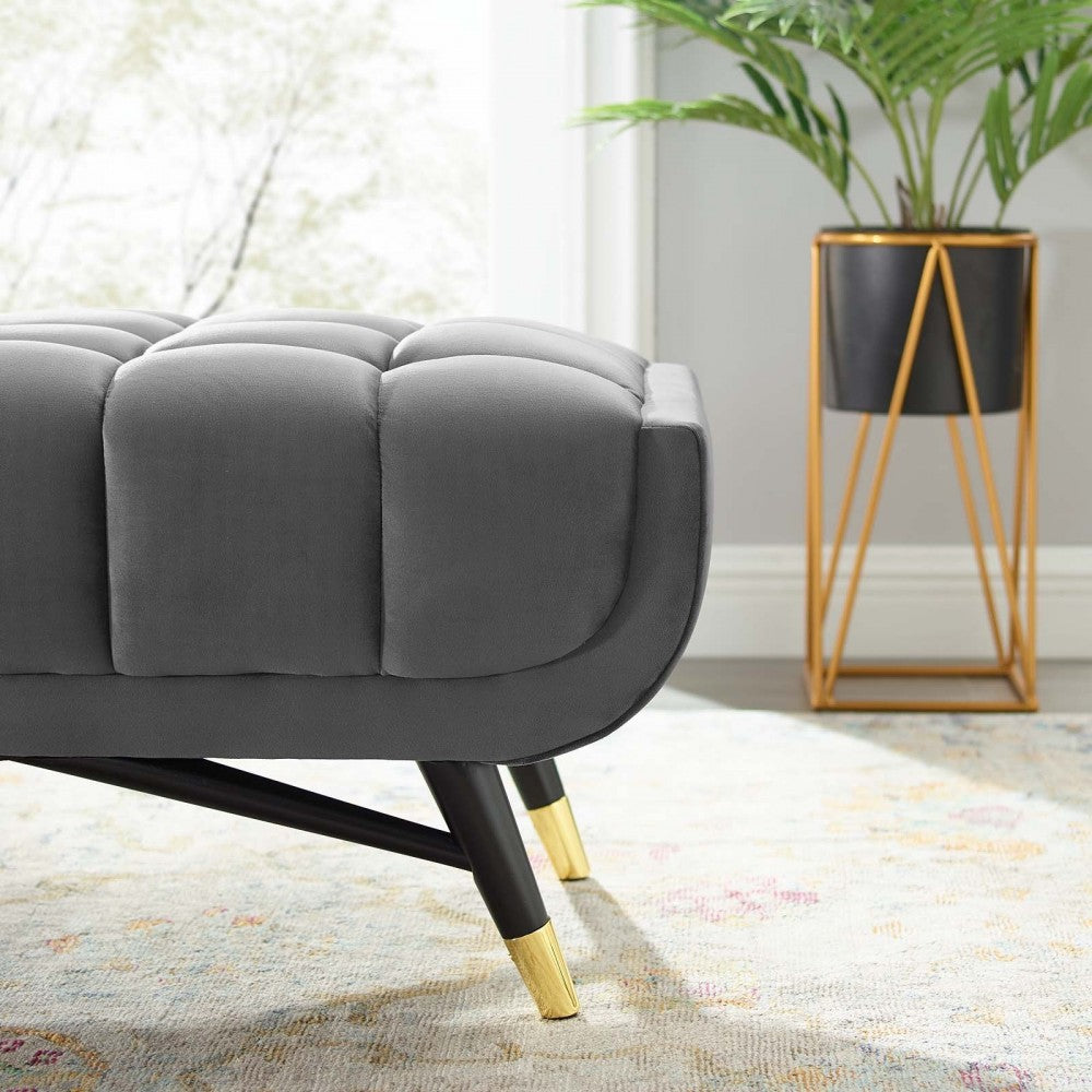 Adept 60" Performance Velvet Bench, Gray
