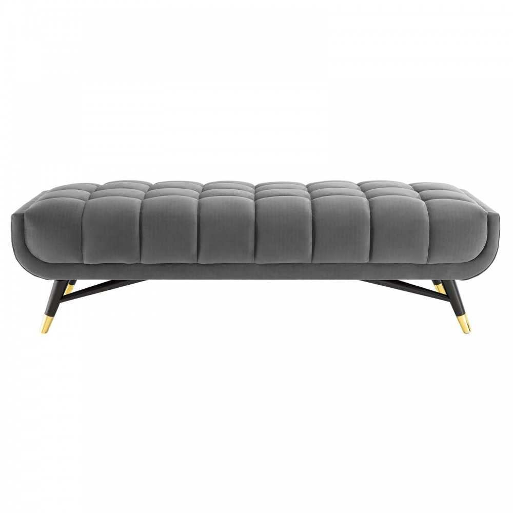 Adept 60" Performance Velvet Bench, Gray