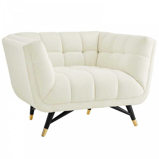 Adept Performance Velvet Armchair, Ivory