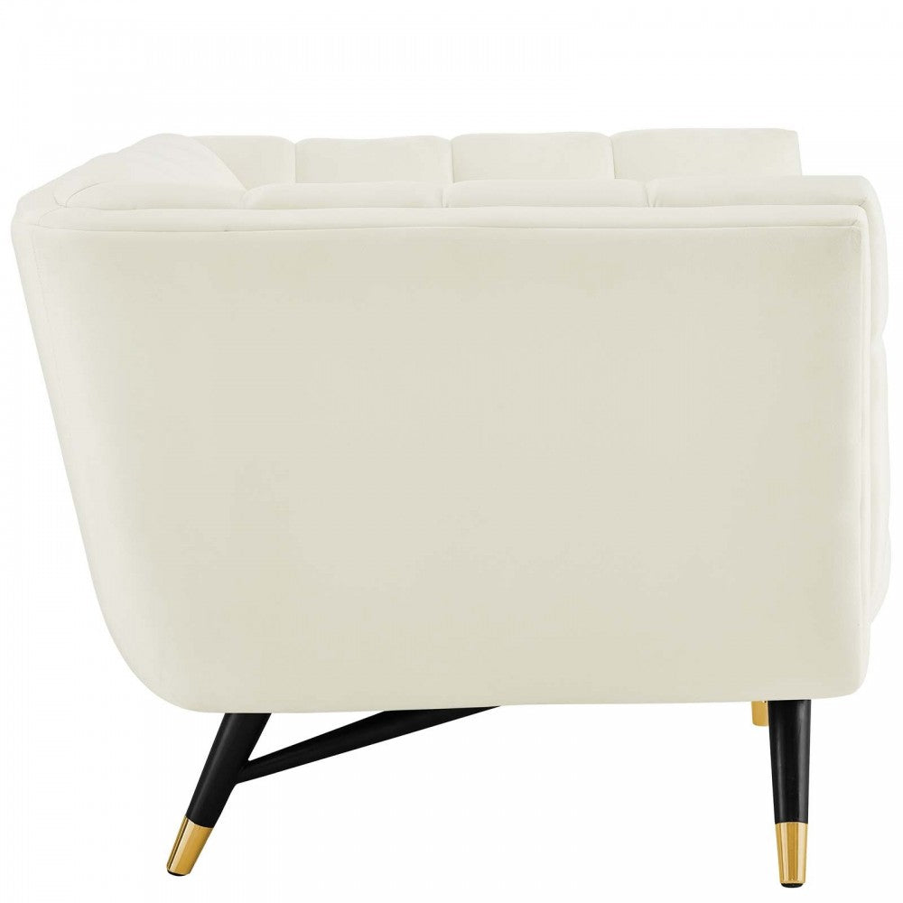 Adept Performance Velvet Armchair, Ivory