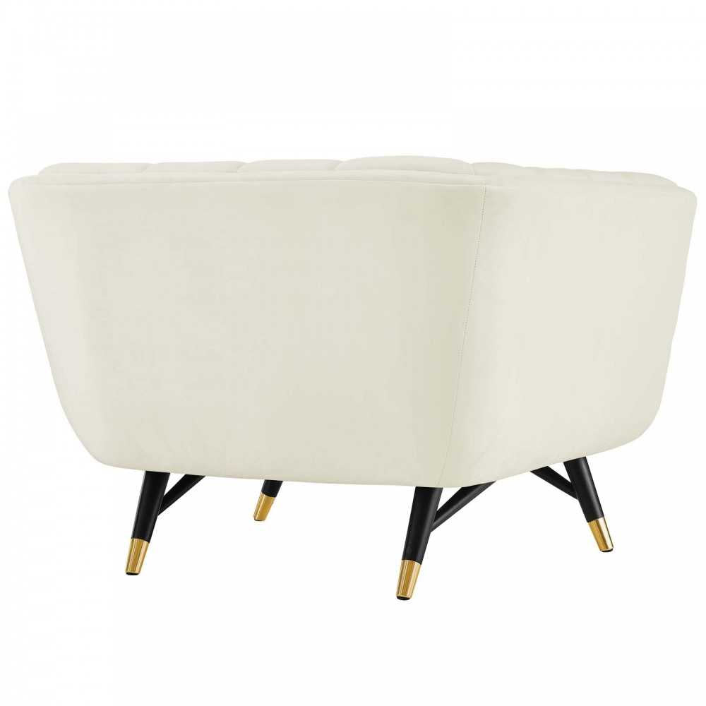 Adept Performance Velvet Armchair, Ivory