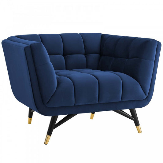 Adept Performance Velvet Armchair, Midnight Blue