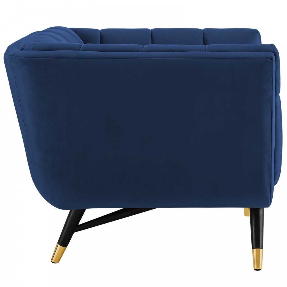 Adept Performance Velvet Armchair, Midnight Blue