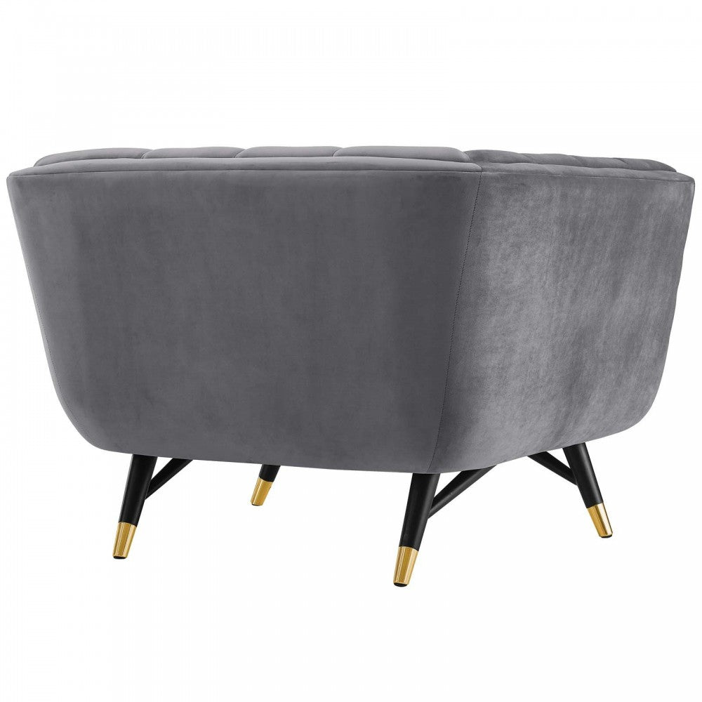 Adept Performance Velvet Armchair, Gray