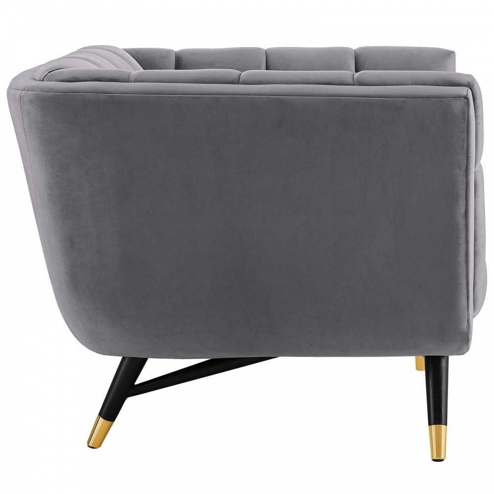 Adept Performance Velvet Armchair, Gray