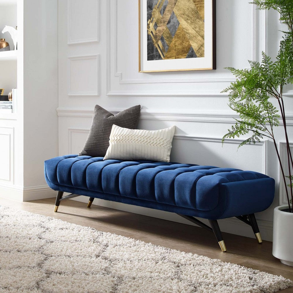 Adept Performance Velvet Bench, Midnight Blue