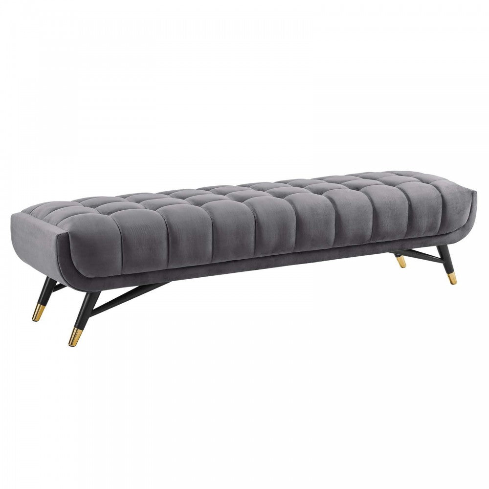 Adept Performance Velvet Bench, Gray