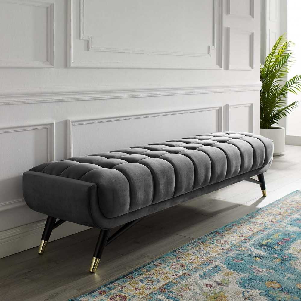 Adept Performance Velvet Bench, Gray