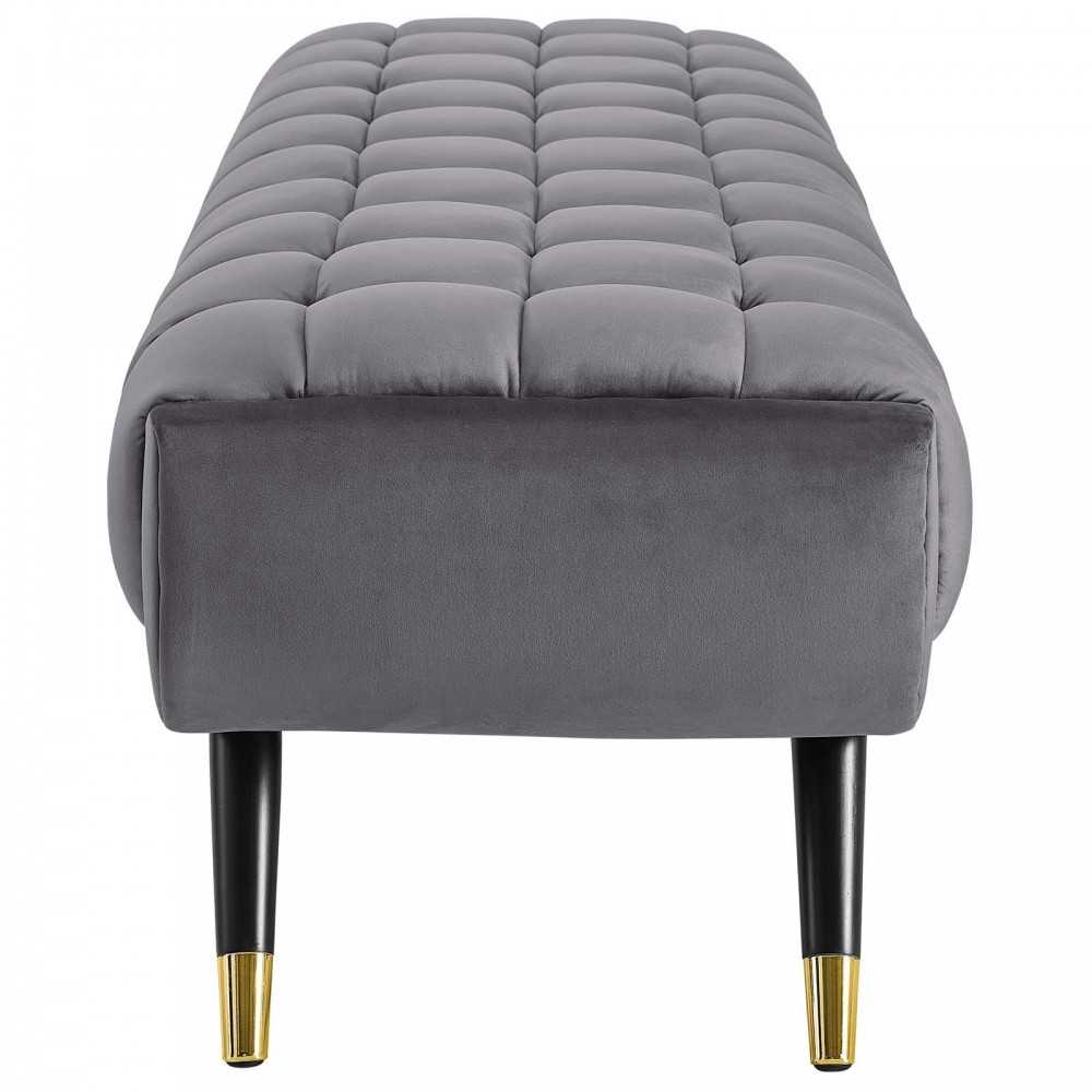 Adept Performance Velvet Bench, Gray