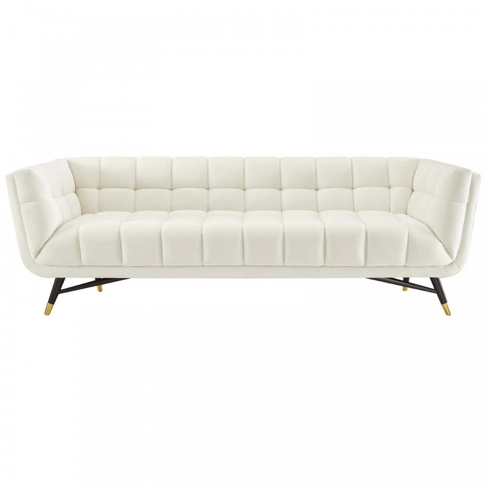 Adept Performance Velvet Sofa, Ivory