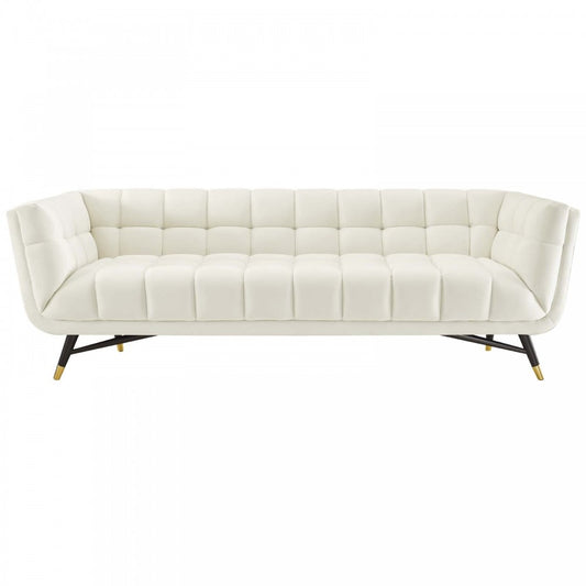 Adept Performance Velvet Sofa, Ivory