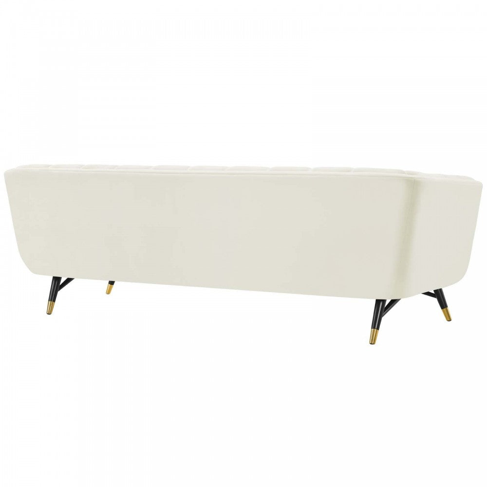 Adept Performance Velvet Sofa, Ivory