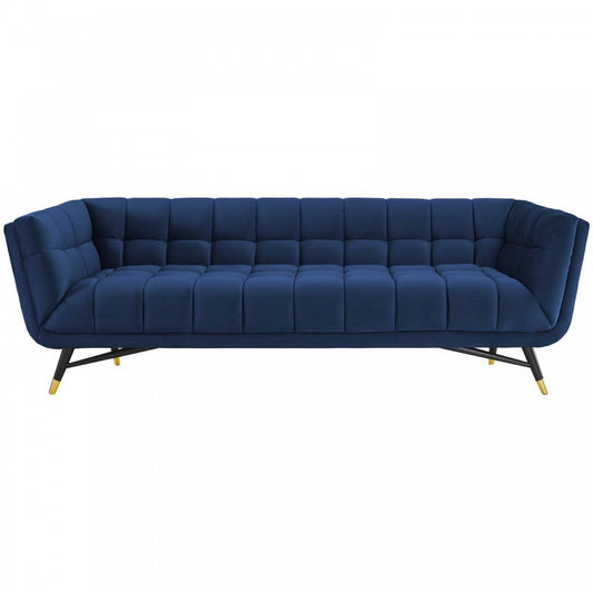 Adept Performance Velvet Sofa, Midnight Blue
