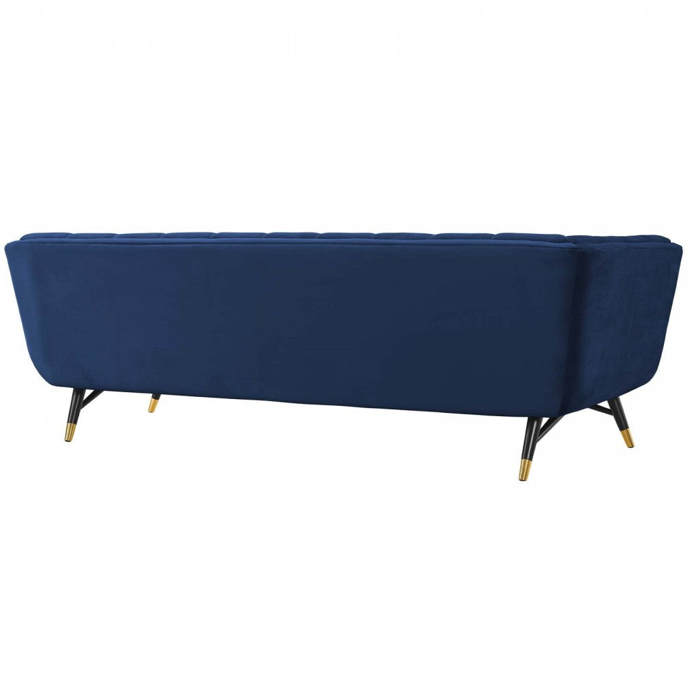 Adept Performance Velvet Sofa, Midnight Blue