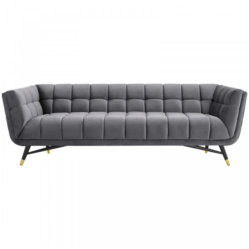 Adept Performance Velvet Sofa, Gray