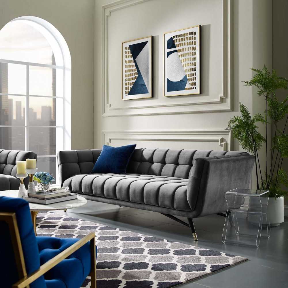 Adept Performance Velvet Sofa, Gray