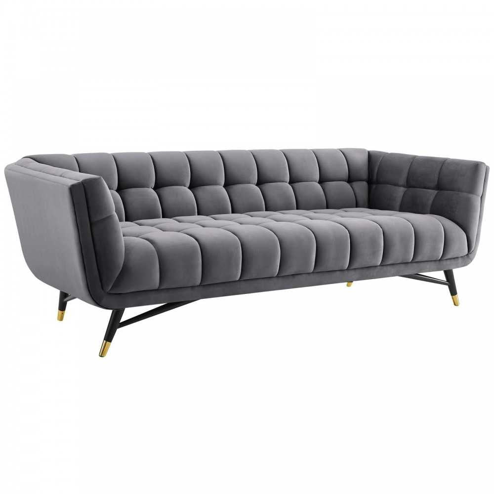 Adept Performance Velvet Sofa, Gray