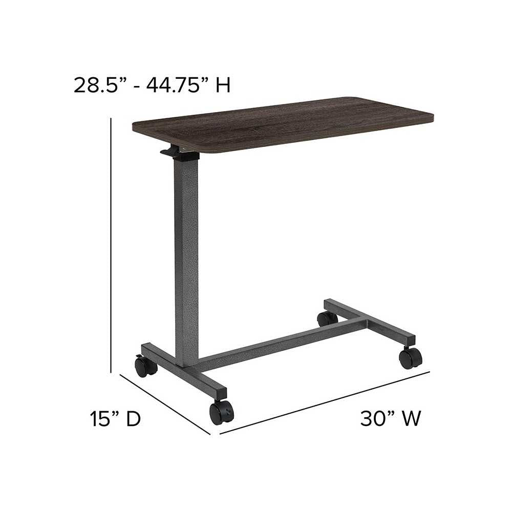 Adjustable Overbed Table with Wheels for Home and Hospital