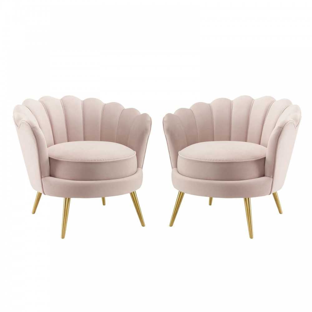 Admire Accent Armchair Performance Velvet Set of 2, Pink