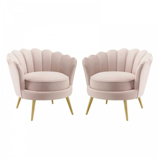 Admire Accent Armchair Performance Velvet Set of 2, Pink
