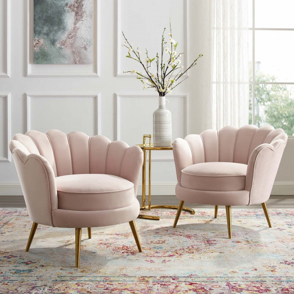 Admire Accent Armchair Performance Velvet Set of 2, Pink