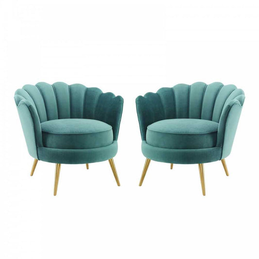 Admire Accent Armchair Performance Velvet Set of 2, Teal