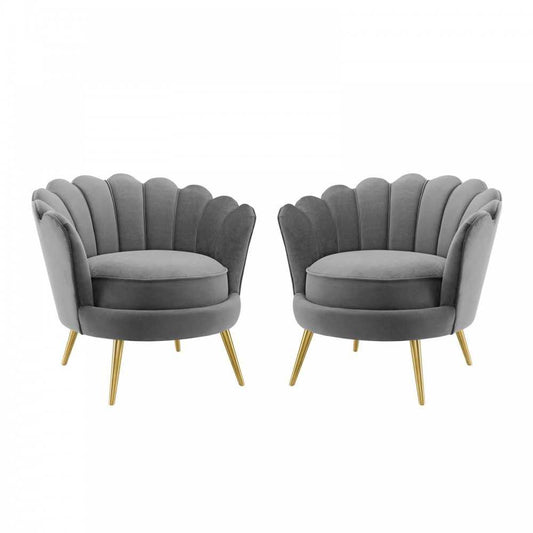 Admire Accent Armchair Performance Velvet Set of 2, Gray