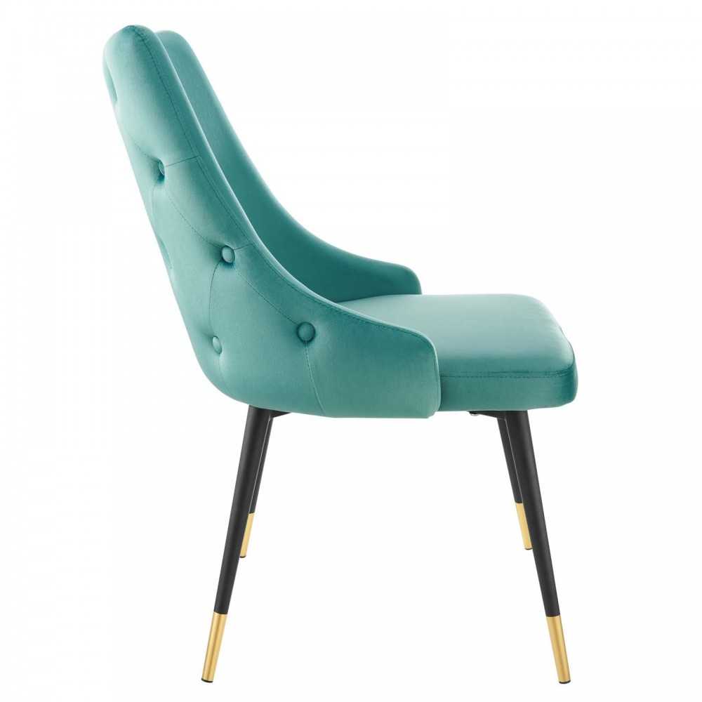 Adorn Dining Side Chair Performance Velvet Set of 2, Teal
