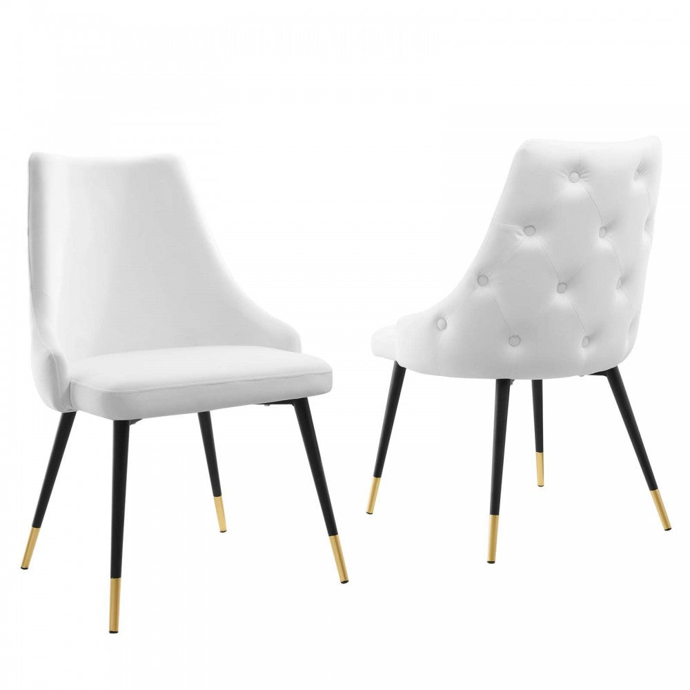 Adorn Dining Side Chair Performance Velvet Set of 2, White