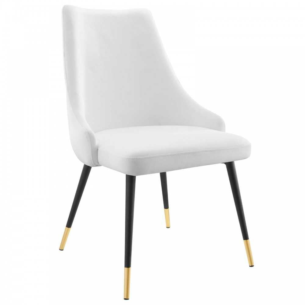 Adorn Dining Side Chair Performance Velvet Set of 2, White