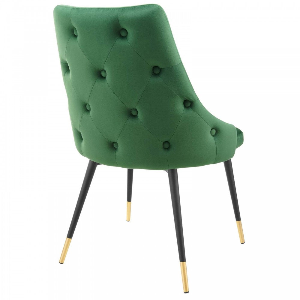 Adorn Dining Side Chair Performance Velvet Set of 2, Emerald