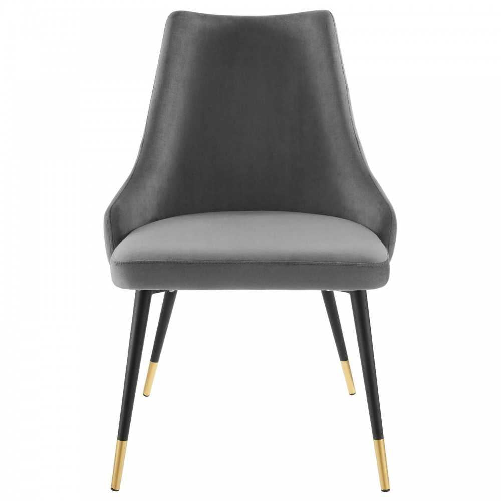 Adorn Dining Side Chair Performance Velvet Set of 2, Gray